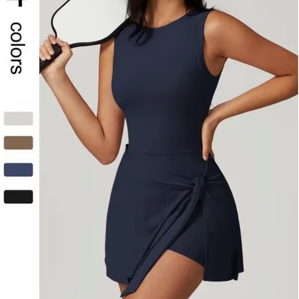 solid wrap knot dress